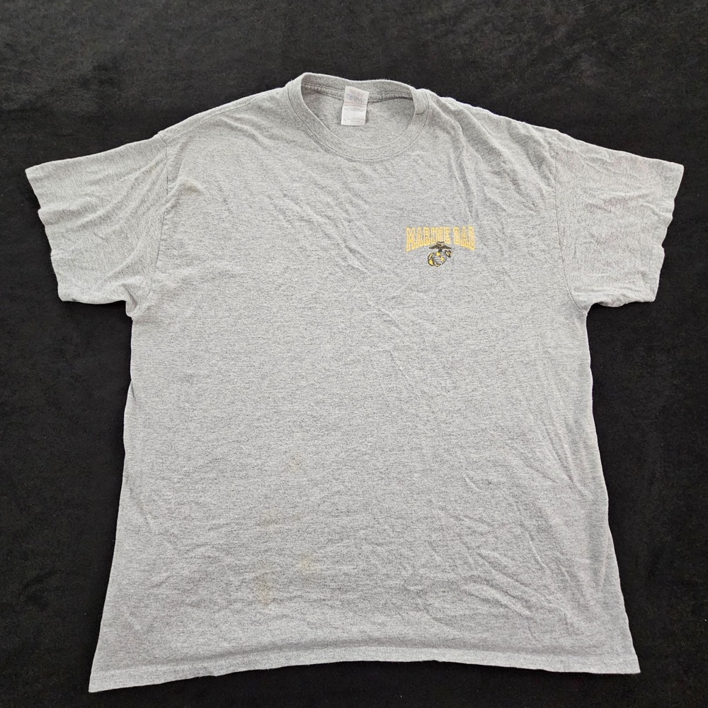 US Marine Dad Gray Short Sleeve Cotton Blend T-Shirt Men's XL